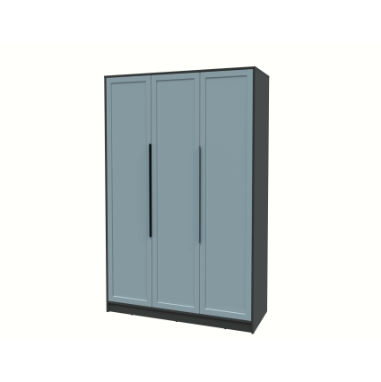 Шкаф распашной Тренд КТ-Ш3 (Антрацит ЛДСП/ Океан ЛМДФ) Ш1360 В2128 Г547 Шкаф распашной Тренд КТ-Ш3 (Антрацит ЛДСП/ Океан ЛМДФ) Ш1360 В2128 Г547